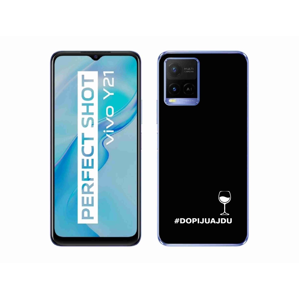 Gél borítás mmCase a Vivo Y21/Y21s/Y33s készülékhez - bor motívum fekete háttérrel