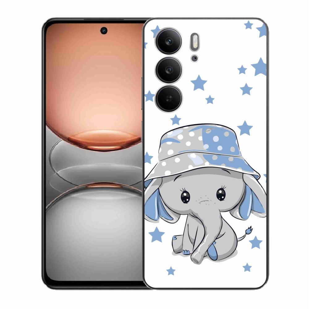 Zselés borító mmCase a Realme C75 készülékhez - kék elefánt