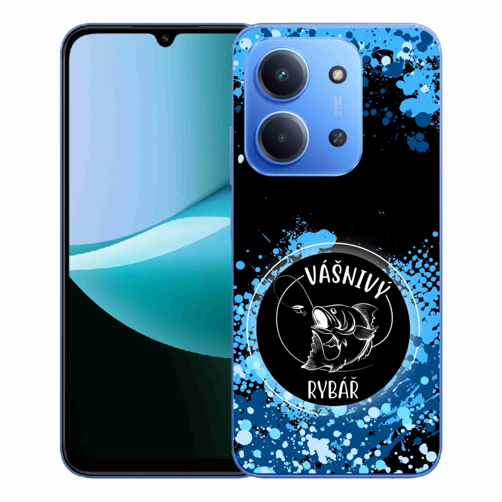 Gél borító mmCase a Xiaomi Redmi 15C 4G/5G (173mm) - szenvedélyes halász fekete háttérrel