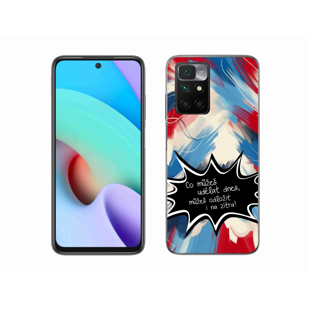 Gél borító mmCase a Xiaomi Redmi 10/Redmi 10 (2022) - vicces szöveg 9 fekete háttérrel