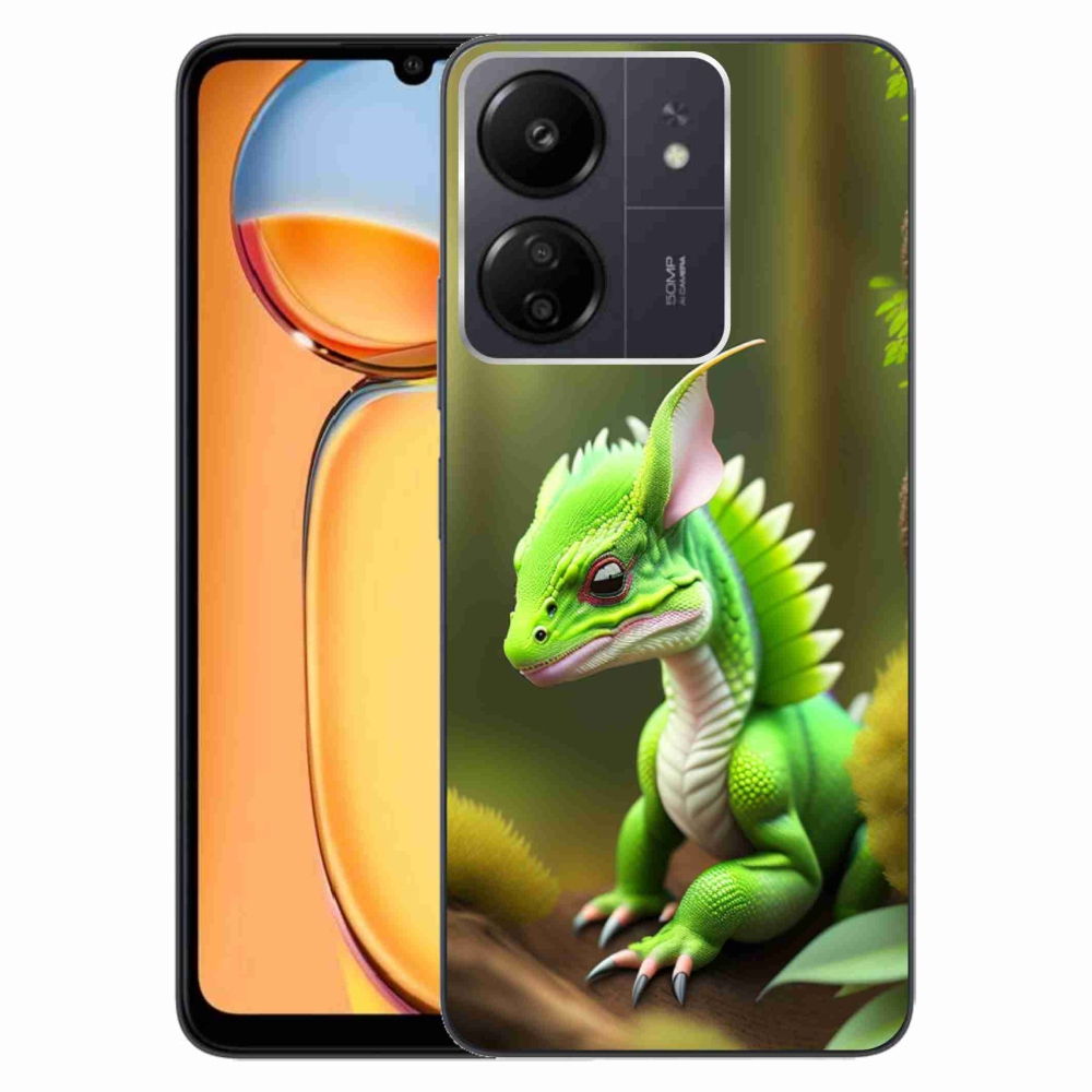 Gél borítás mmCase a Xiaomi Poco C65/Redmi 13C számára - zöld sárkány