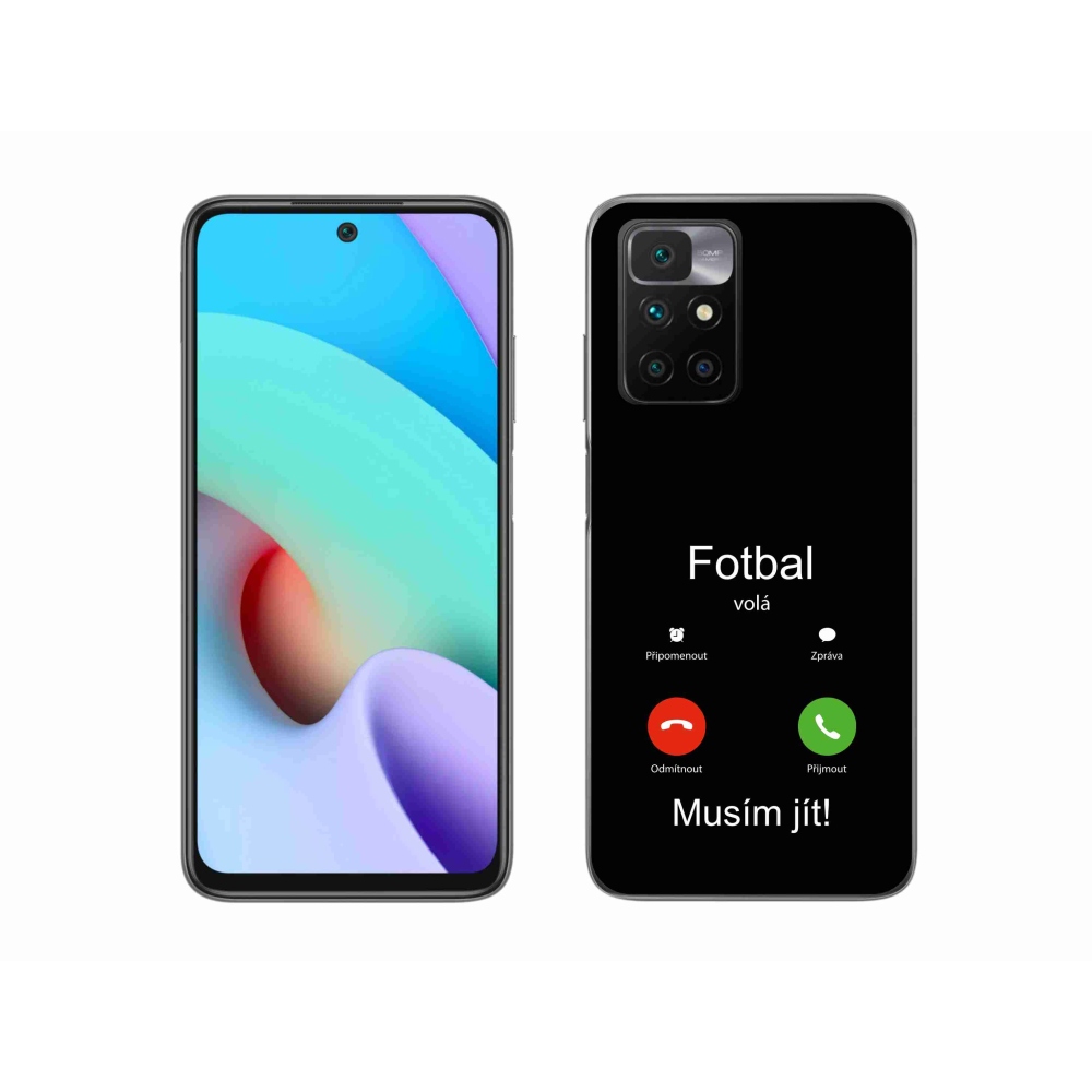 Gél borítás mmCase a Xiaomi Redmi 10/Redmi 10 (2022) - futballhívások fekete háttérrel