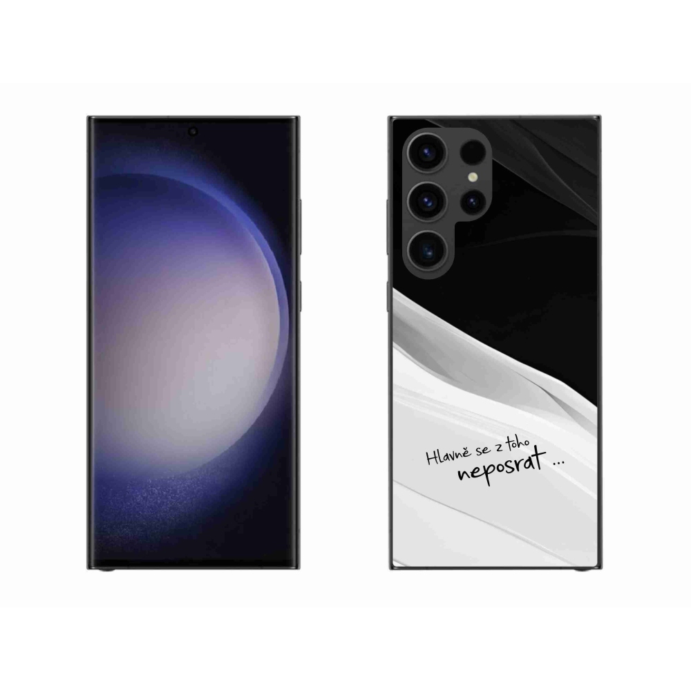 Gél borító mmCase Samsung Galaxy S23 Ultra 5G - vicces szöveg 13 fehér és fekete háttérrel