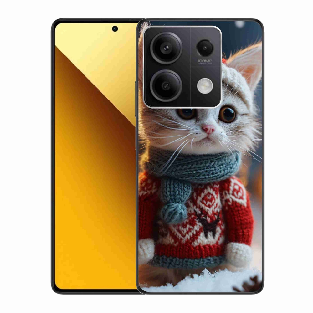 Gél borítás mmCase a Xiaomi Redmi Note 13 5G-hez - cica pulóverben