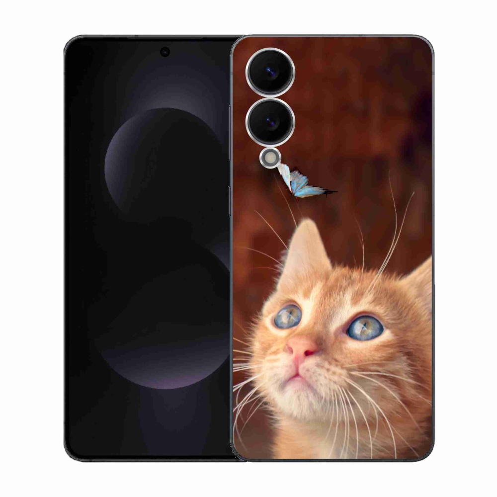 Gél borítás mmCase Samsung Galaxy S25 Edge készülékhez - pillangó és cica