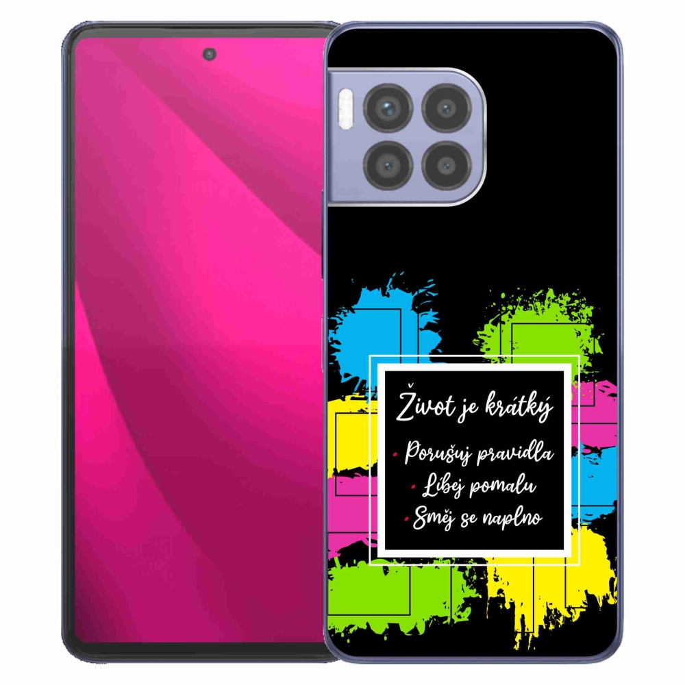 Gél borítás mmCase a T-Mobile T Phone 2 Pro készülékhez - Idézet 5 fekete háttér