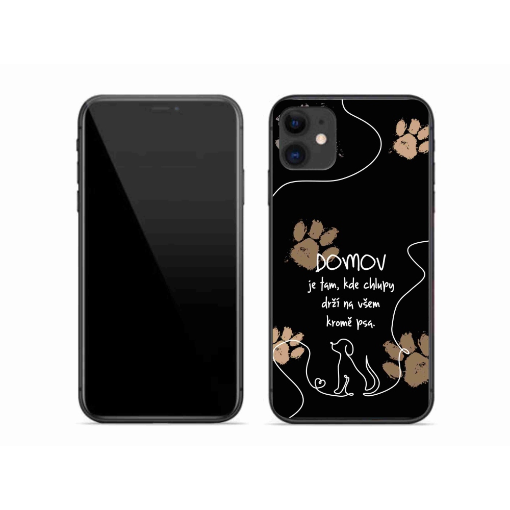 Gél borítás mmCase iPhone 11 készülékhez - kutya motívum fekete háttérrel