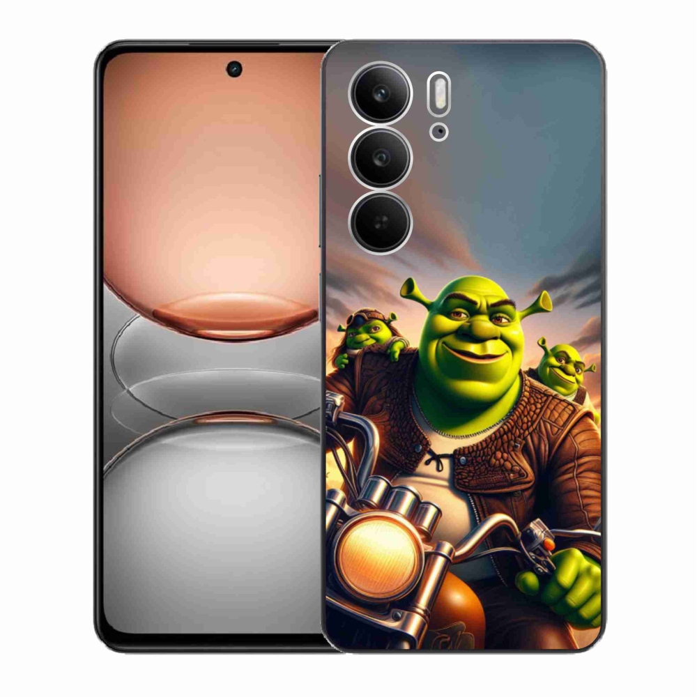 Gél borítás mmCase a Realme C75-hez - Shrek a motorkerékpáron