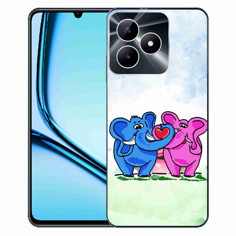 Gél borító mmCase a Realme Note 50 készülékhez - szerelmes elefántok