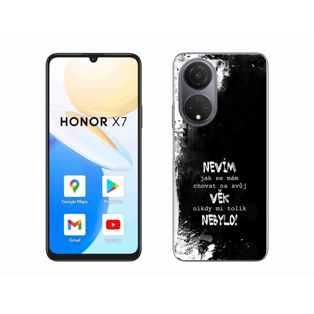 Gél borító mmCase a Honor X7 készülékhez - vicces szöveg 14 fekete háttér
