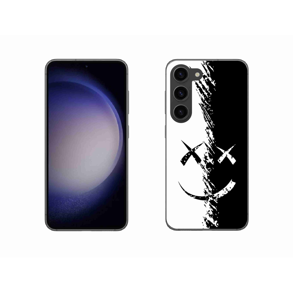 Zselés borítás mmCase Samsung Galaxy S23 5G - fekete-fehér mosolygós borító
