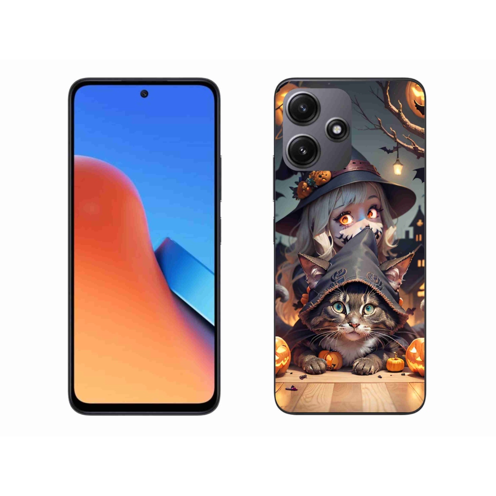 Gél borítás mmCase a Xiaomi Redmi 12 5G-hez - boszorkány macskával