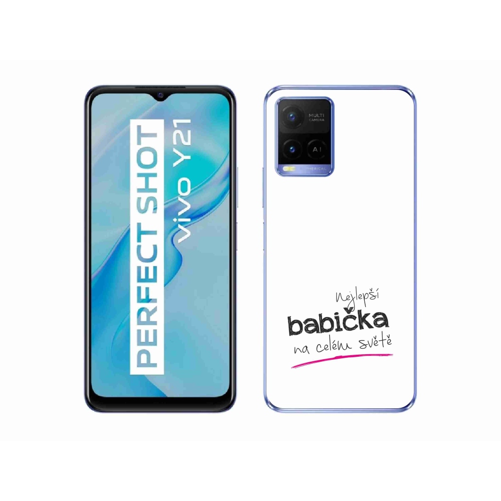 Gel Cover mmCase mmCase a Vivo Y21/Y21s/Y33s - Best Grandma 4 fehér háttérrel