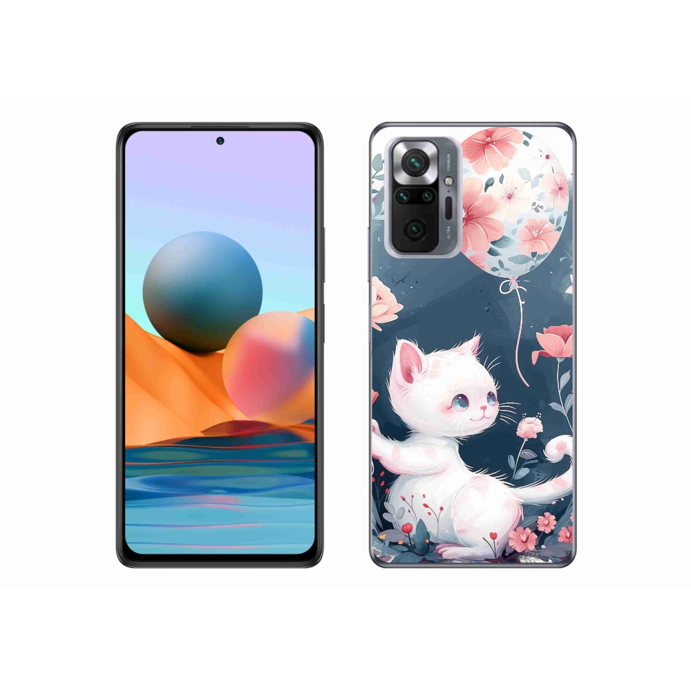 Gél borítás mmCase a Xiaomi Redmi Note 10 Pro számára - cica lufival