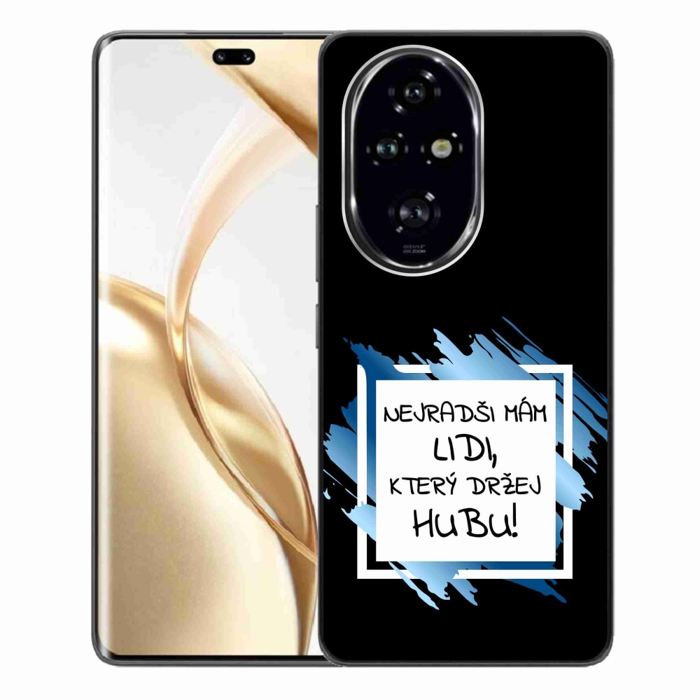 Gél borító mmCase a Honor 200 Pro 5G számára - vicces szöveg 7 fehér és fekete háttérrel