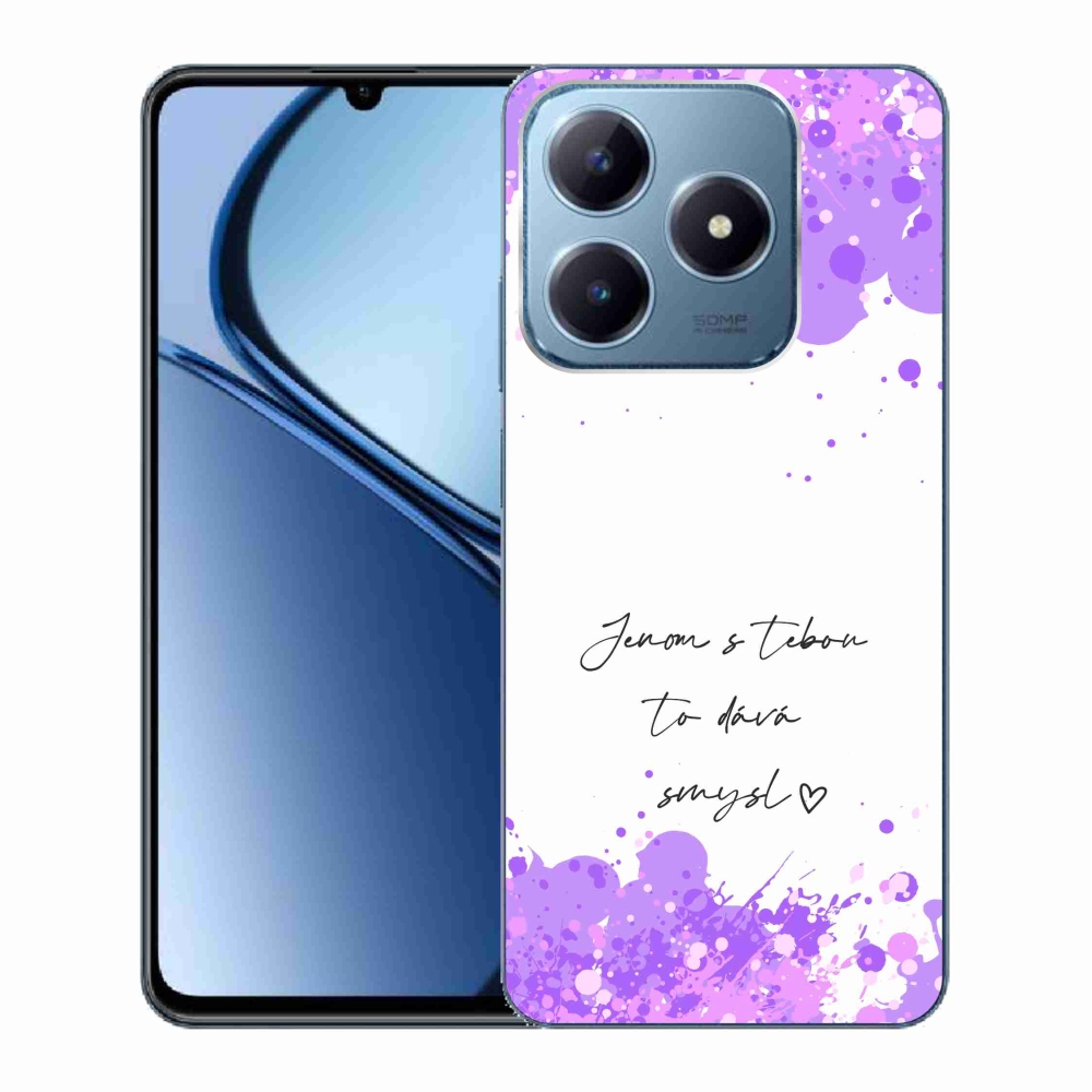 Gél borító mmCase a Realme C63 készülékhez - szerelmes szöveg fehér háttérrel