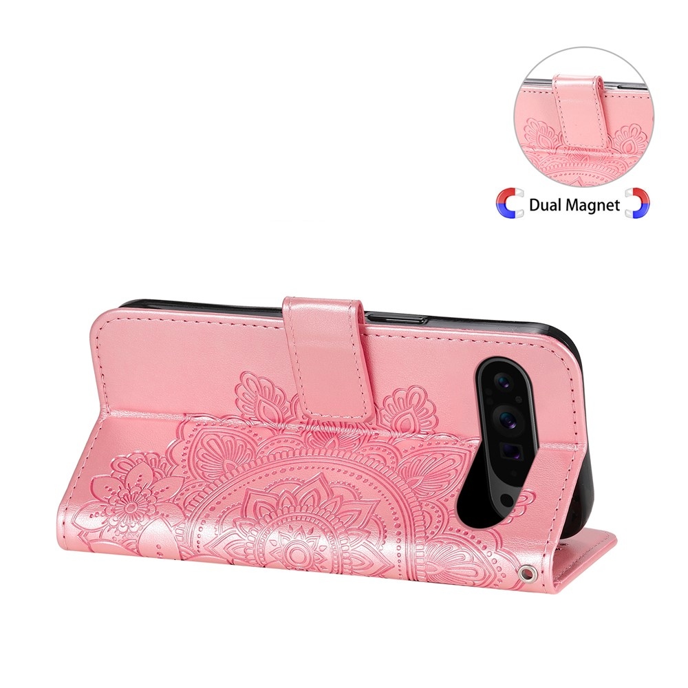 Mandala könyv tok a Google Pixel 10 Pro XL/Pixel 9 Pro XL készülékhez - rózsaszín