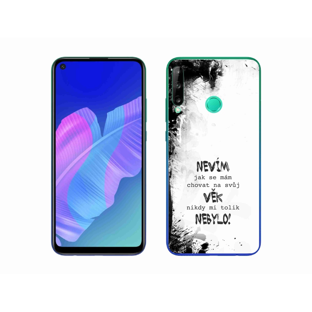 Gél borító mmCase a Huawei P40 Lite E készülékhez - vicces szöveg 14 fehér háttérrel