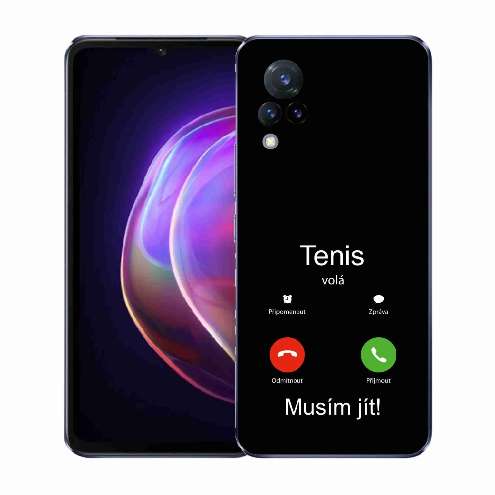 Gél borító mmCase a Vivo V21 4G/5G - tenisz hívások fekete háttérrel