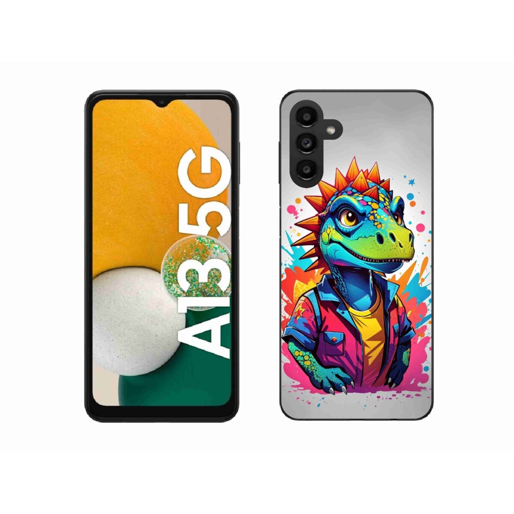 Zselés borítás mmCase Samsung Galaxy A13 5G - színes dinoszauruszhoz
