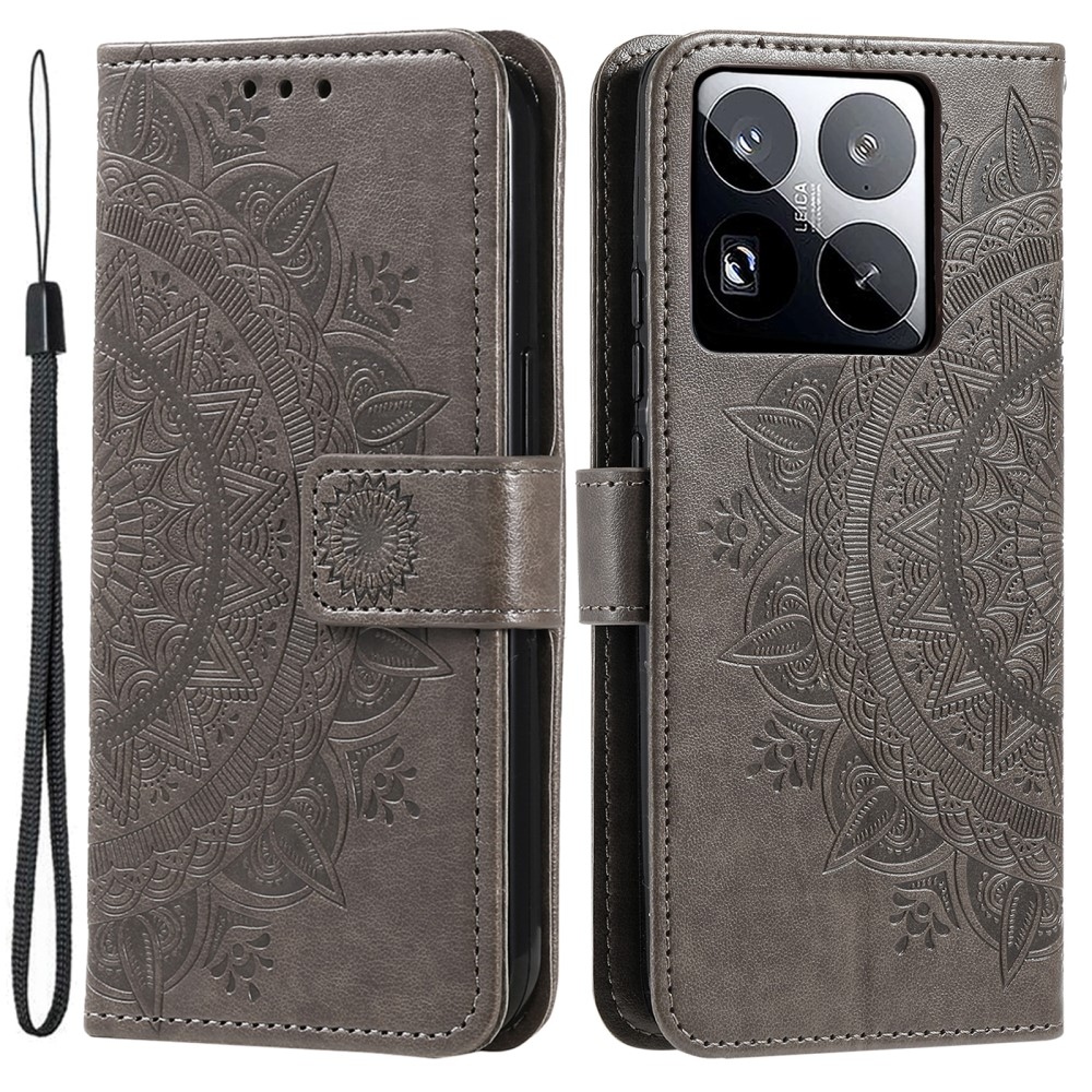 Mandala könyv tok Xiaomi 15 Pro-hoz - szürke