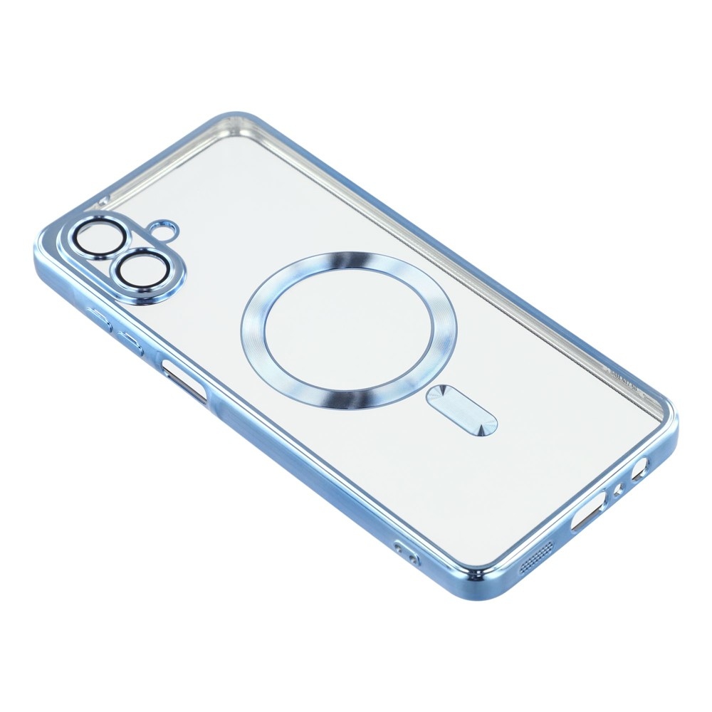 Átlátszó tok kameravédelemmel és MagSafe támogatással Samsung Galaxy A07 4G készülékhez - kék