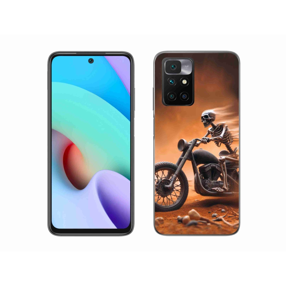 Gél borítás mmCase a Xiaomi Redmi 10/Redmi 10 (2022) - csontváz egy motorkerékpáron