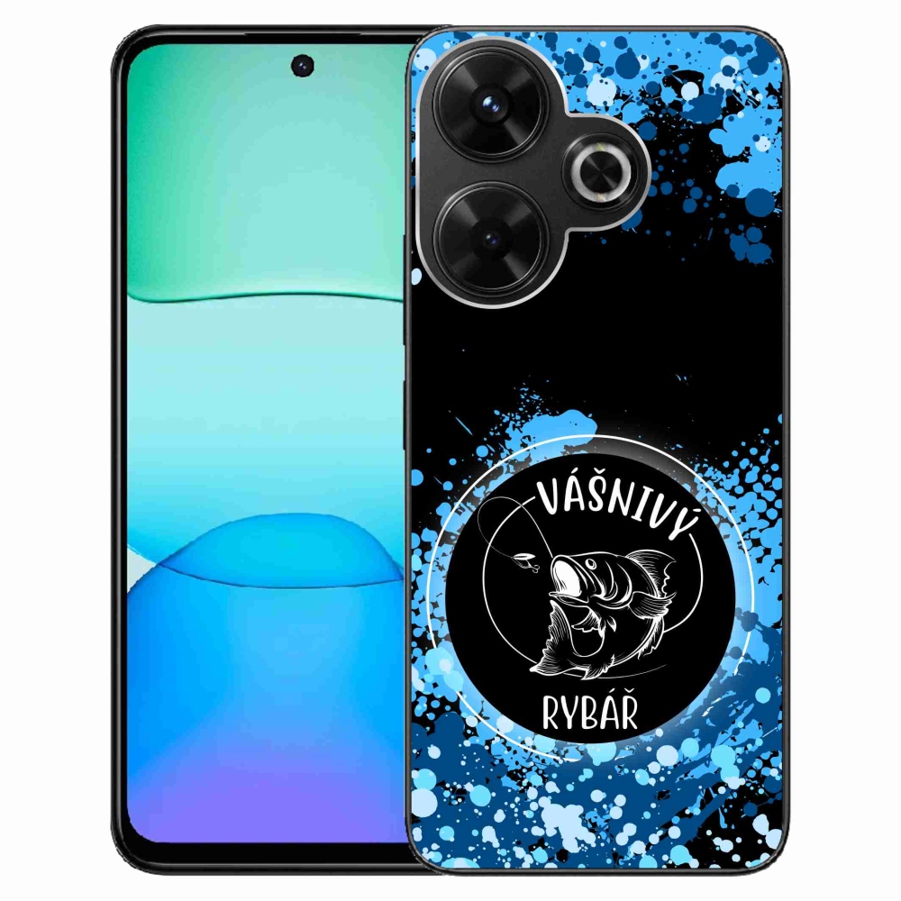 Gél borító mmCase a Xiaomi Redmi 13 4G/Poco M6 4G - szenvedélyes halász fekete háttérrel