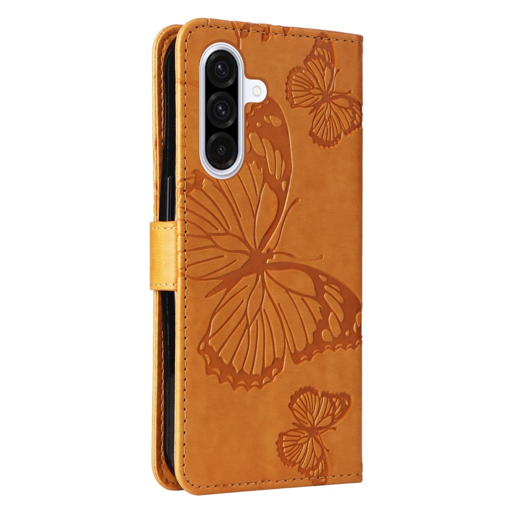 Nagy pillangó könyv tok Samsung Galaxy A36 5G - sárga