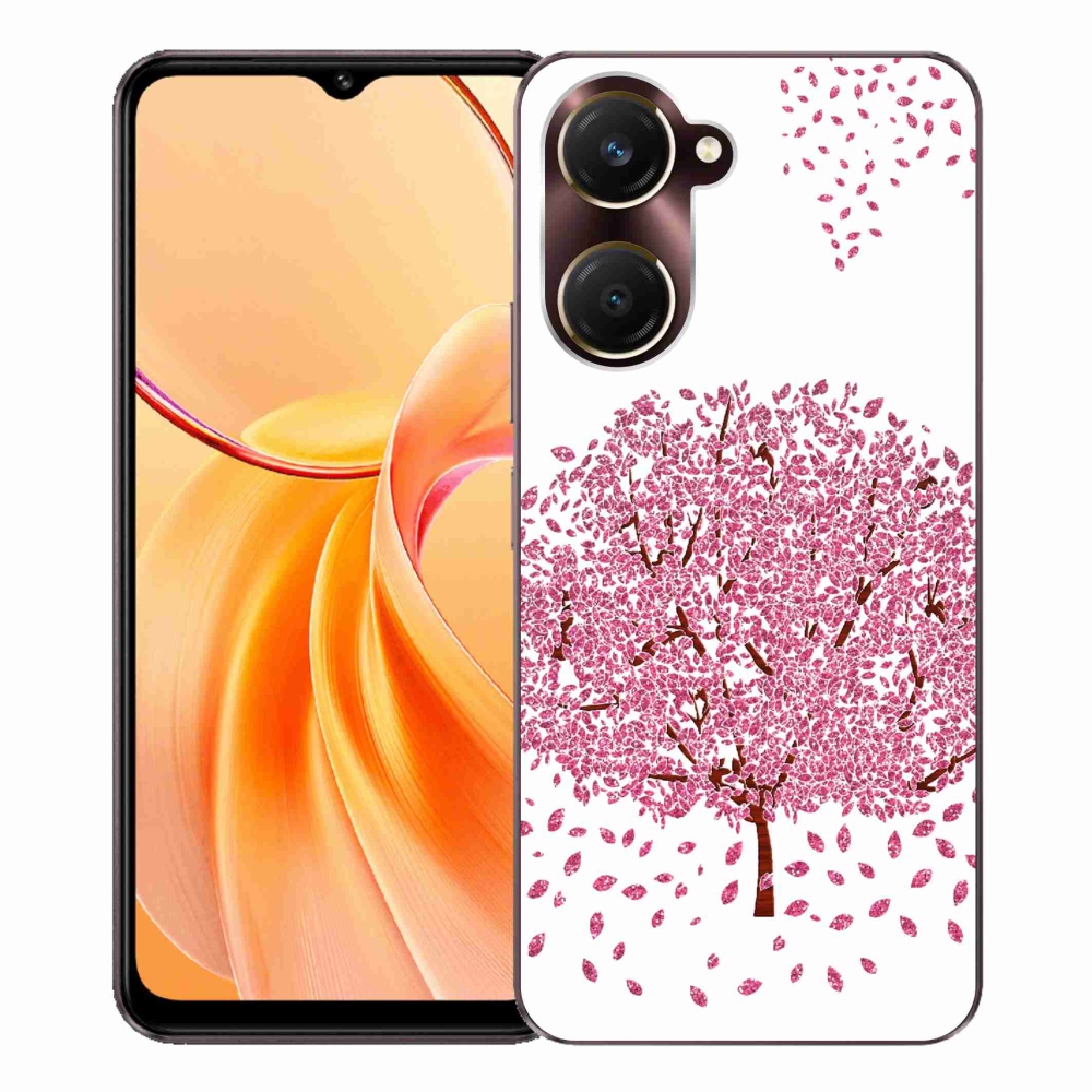 Gél borító mmCase a Vivo Y28s 5G-hez - rajzfilmfa levelekkel