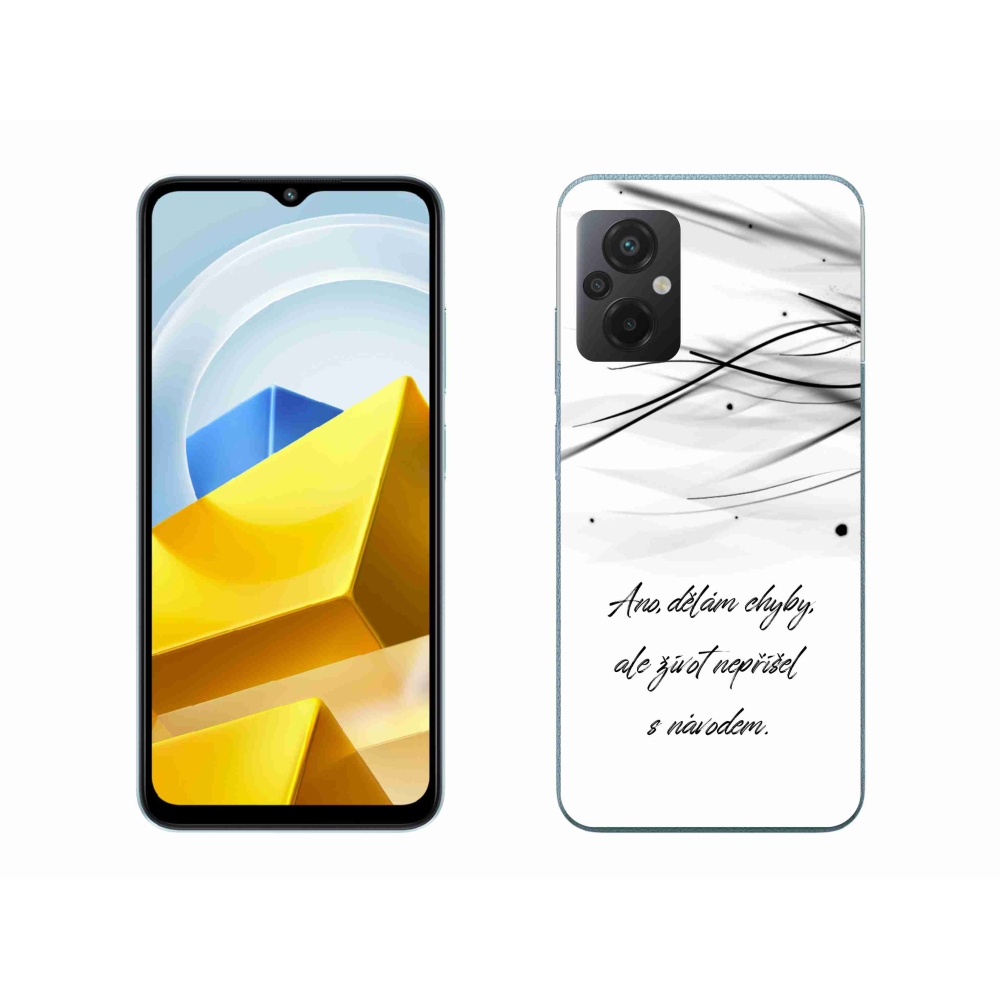 Gél borítás mmCase a Xiaomi Poco M5 4G-n - idézem fehér háttérrel