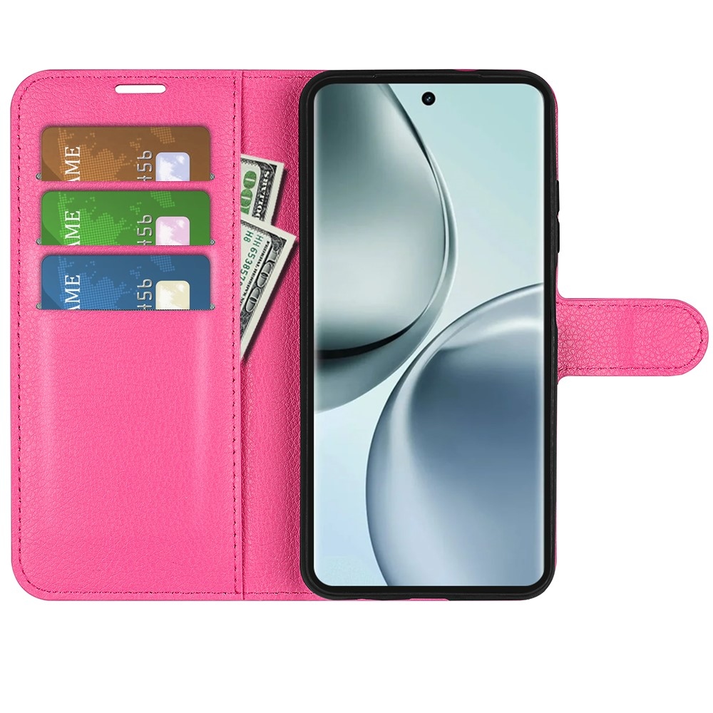 Litchi könyv tok a Realme 14 Pro 5G-hez - rózsaszínű