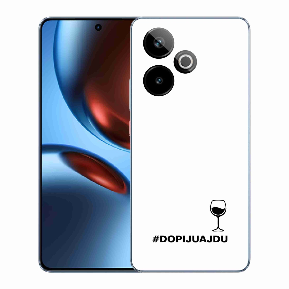 Rugalmas zselés tok mmCase képpel a Realme GT 7 5G/GT 7T 5G számára - bor motívum fehér háttérrel