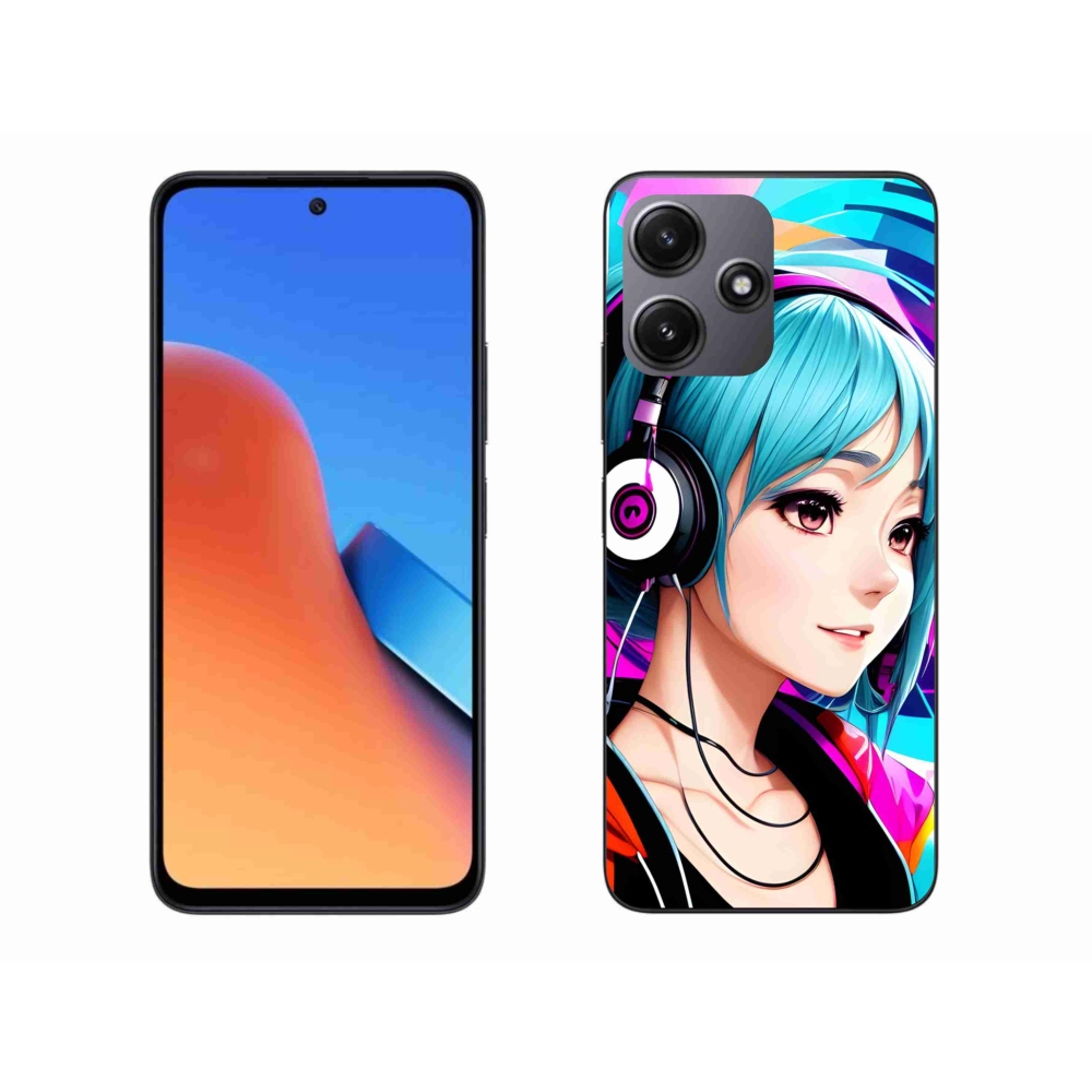 Gél borítás mmCase a Xiaomi Redmi 12 5G - lány fejhallgatóval