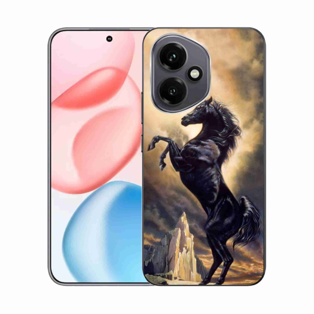 Zselés borító mmCase a Honor 400-hoz - fekete rajzfilm ló