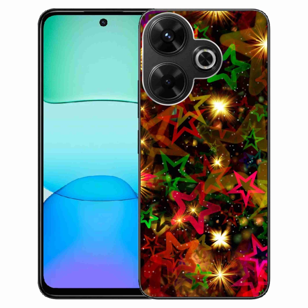 Gél borítás mmCase a Xiaomi Redmi 13 4G/Poco M6 4G számára - színes csillagok