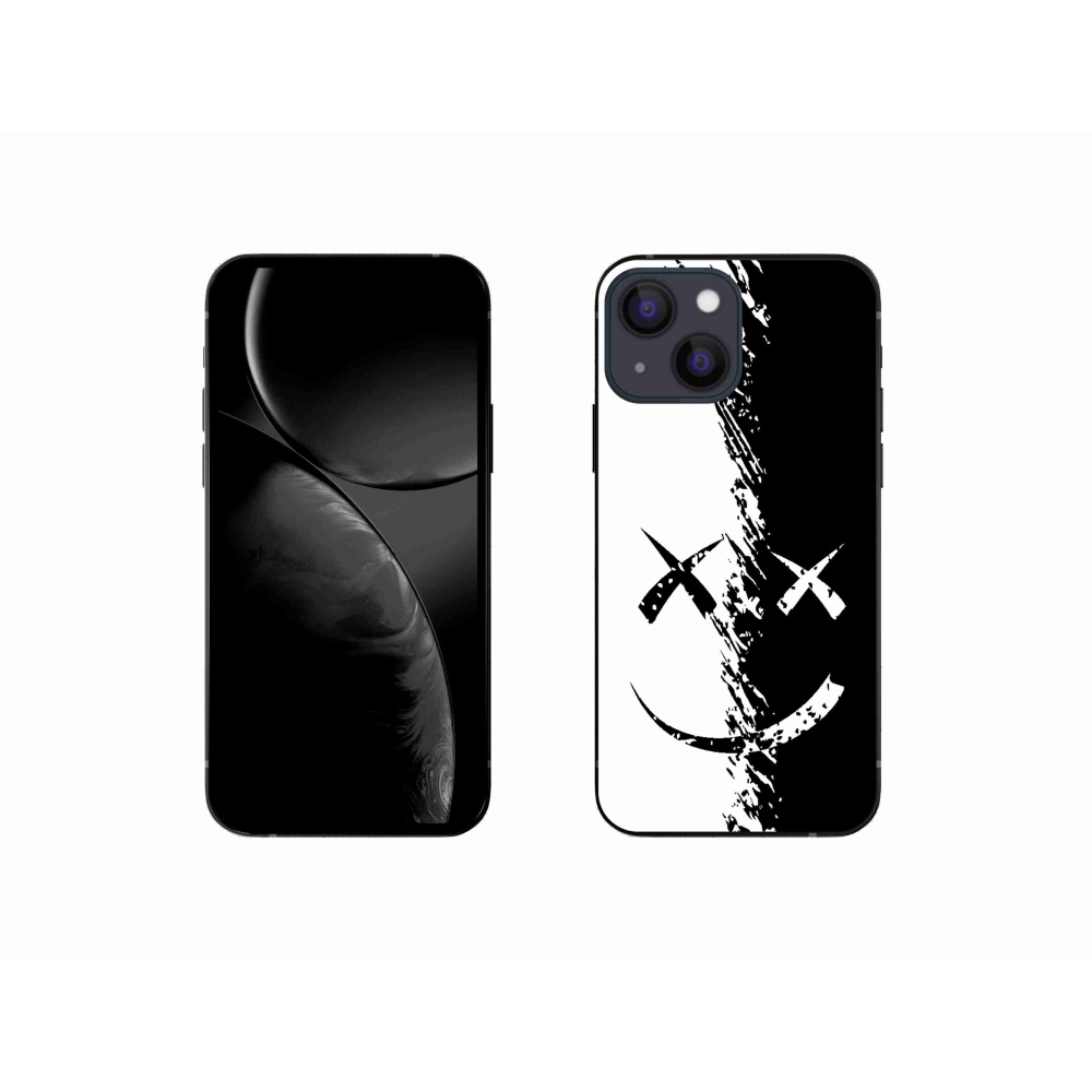 Gél borítás mmCase iPhone 13 mini 5.4 készülékhez - fekete és fehér mosolygó