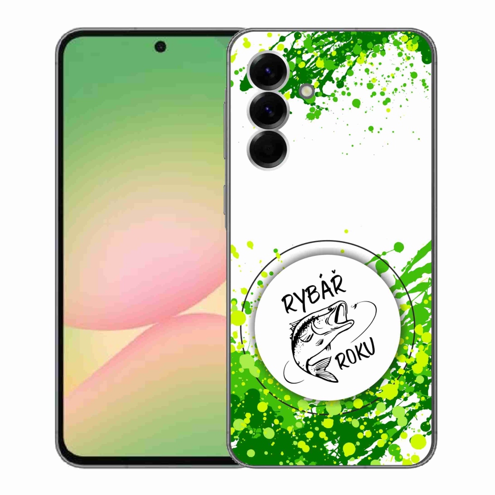 Gél borító mmCase Samsung Galaxy A56 5G - az év horgásza fehér háttérrel