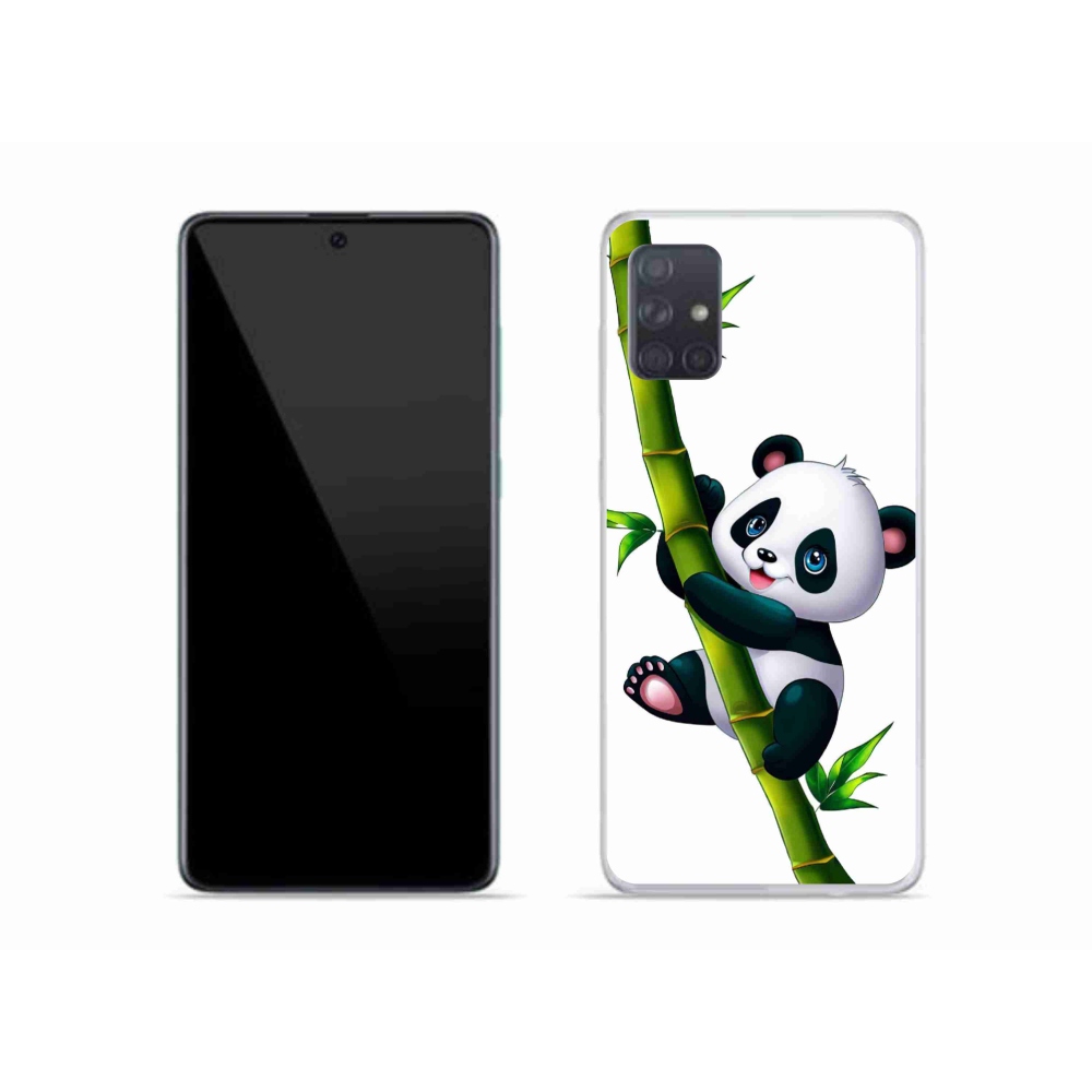 Gél borítás mmCase Samsung Galaxy A51 készülékhez - panda bambuszon