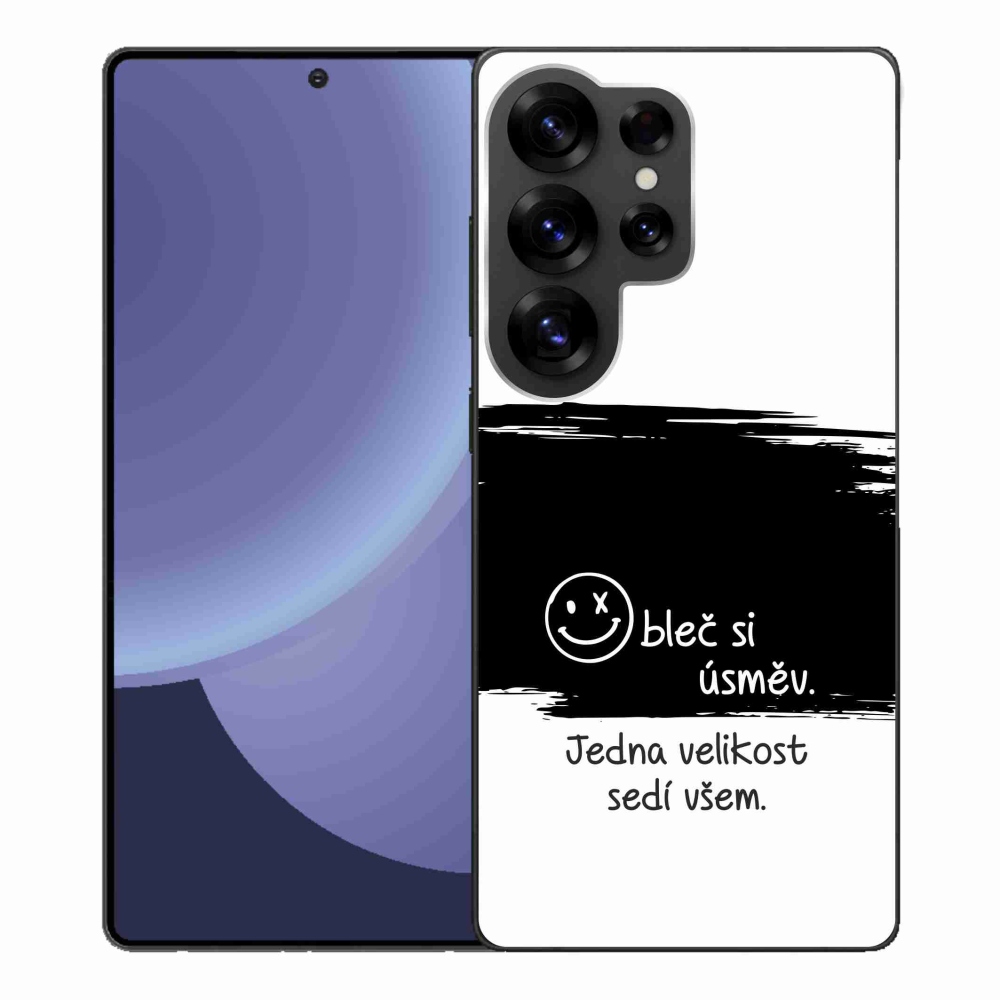 Gél borító mmCase Samsung Galaxy S25 Ultra - vicces szöveg 8 fekete és fehér háttérrel