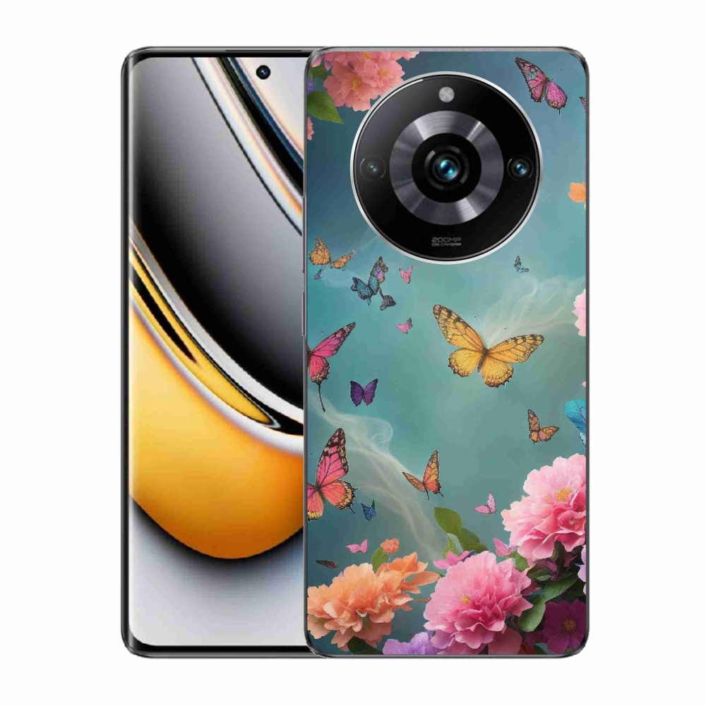 Gél borítás mmCase a Realme 11 Pro/11 Pro+ készülékhez - színes virágok és pillangók
