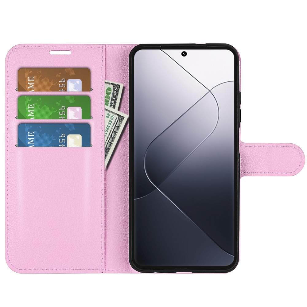 Litchi könyv tok a Xiaomi 14 Pro-hoz - rózsaszínű