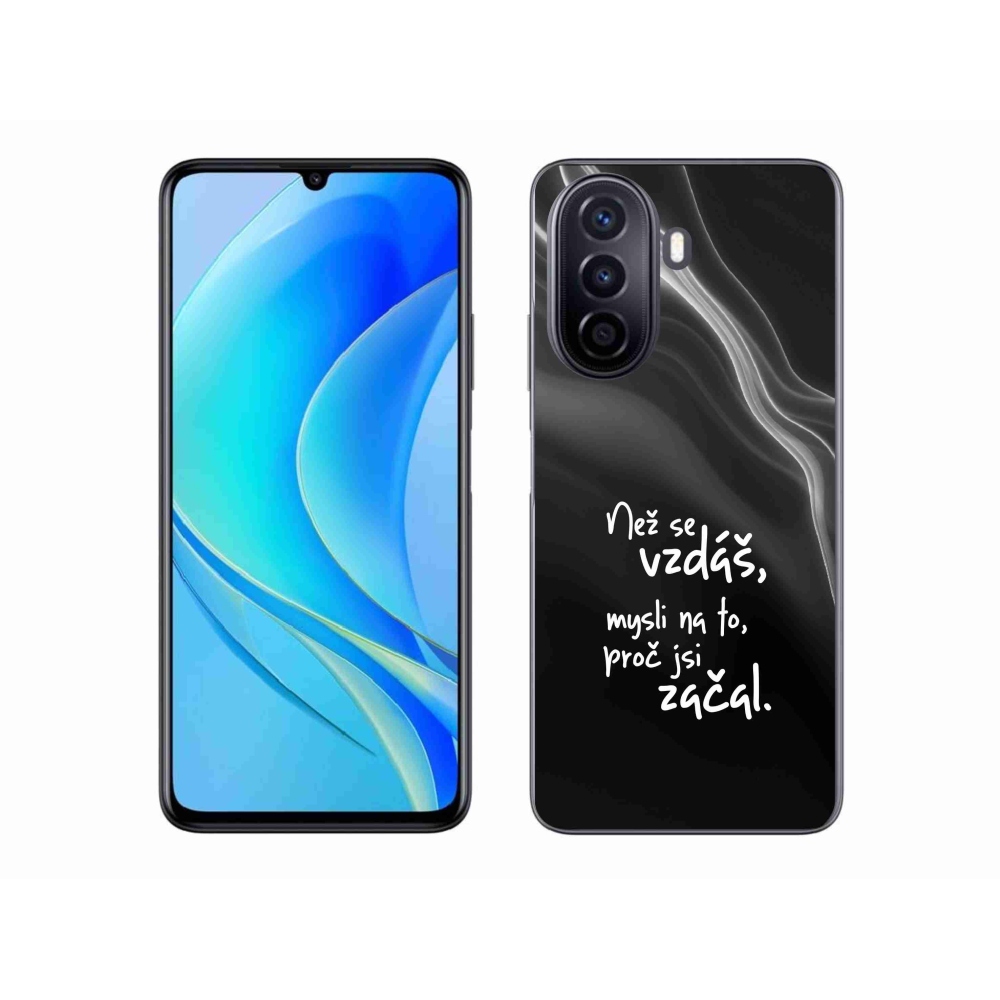 Gél borítás mmCase a Huawei Nova Y70-en - idézet 2 fekete háttér