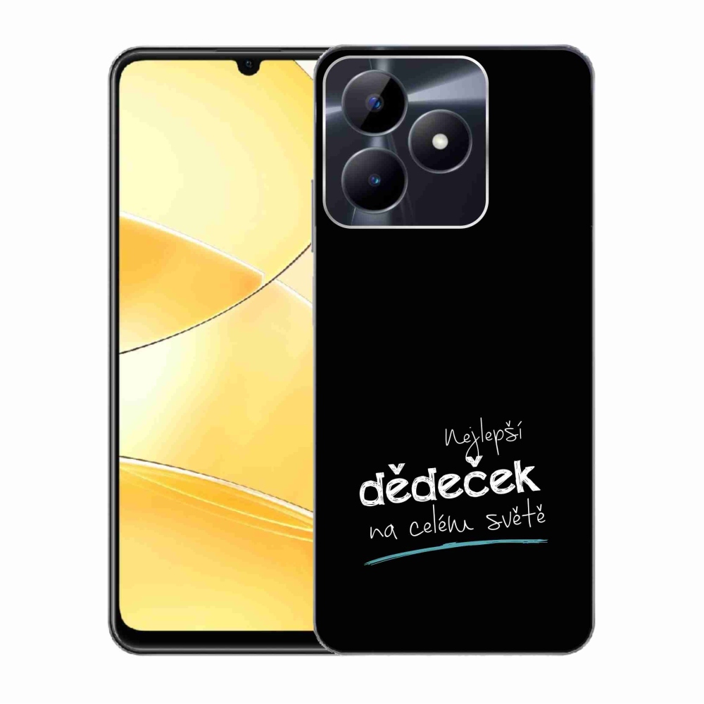 Gél borító mmCase a Realme C51/C53 készülékre - legjobb nagypapa 3 fekete háttérrel