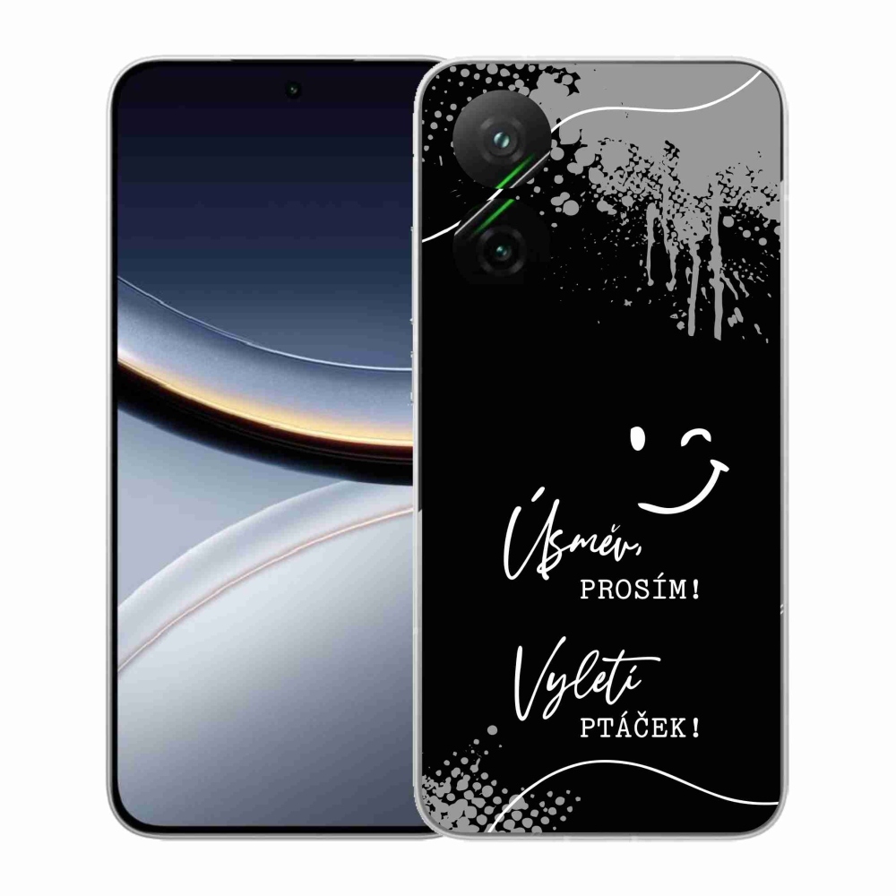 Gél borító mmCase a Xiaomi Poco F7 5G-hez - vicces szöveg 4 fekete háttérrel