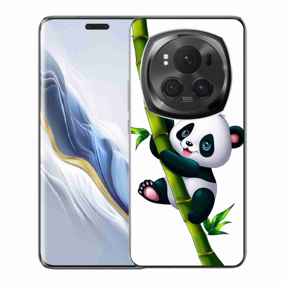 Zselés borítás mmCase a Honor Magic 6 Pro 5G számára - panda a bambuszon