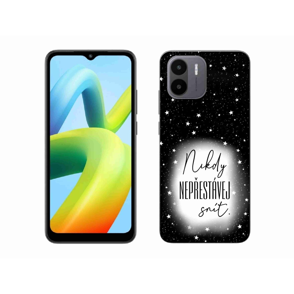 Gél borító mmCase a Xiaomi Redmi A1 - idézet 1 fehér és fekete háttérrel