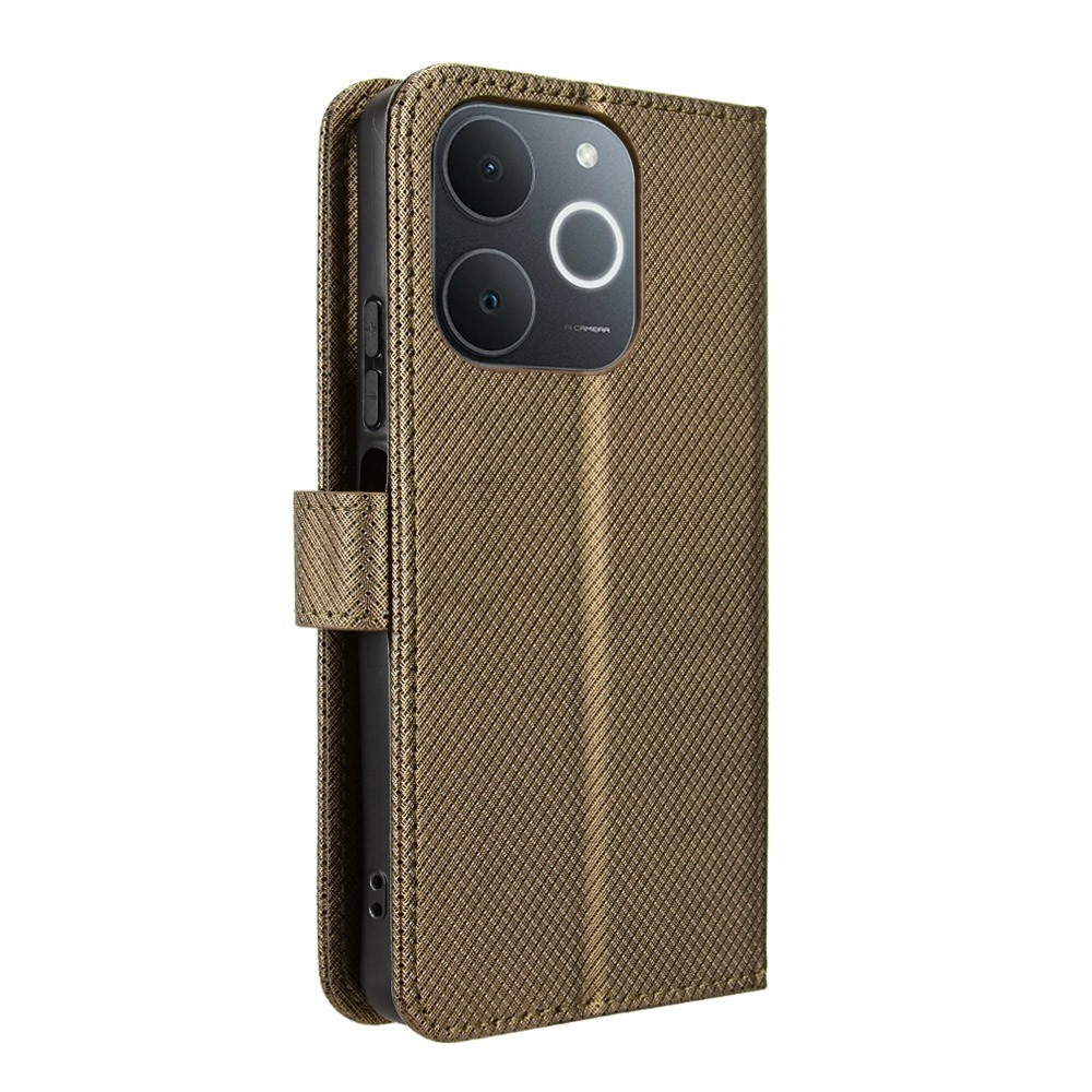 Gyémánt könyvtáska Realme Note 70T-hez - barna