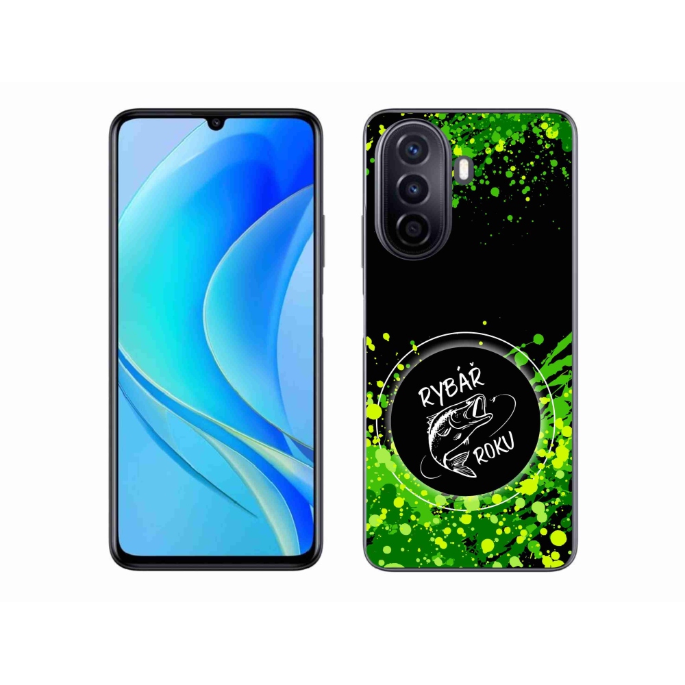 Gél borító mmCase a Huawei Nova Y70-en - az év horgásza fekete háttérrel