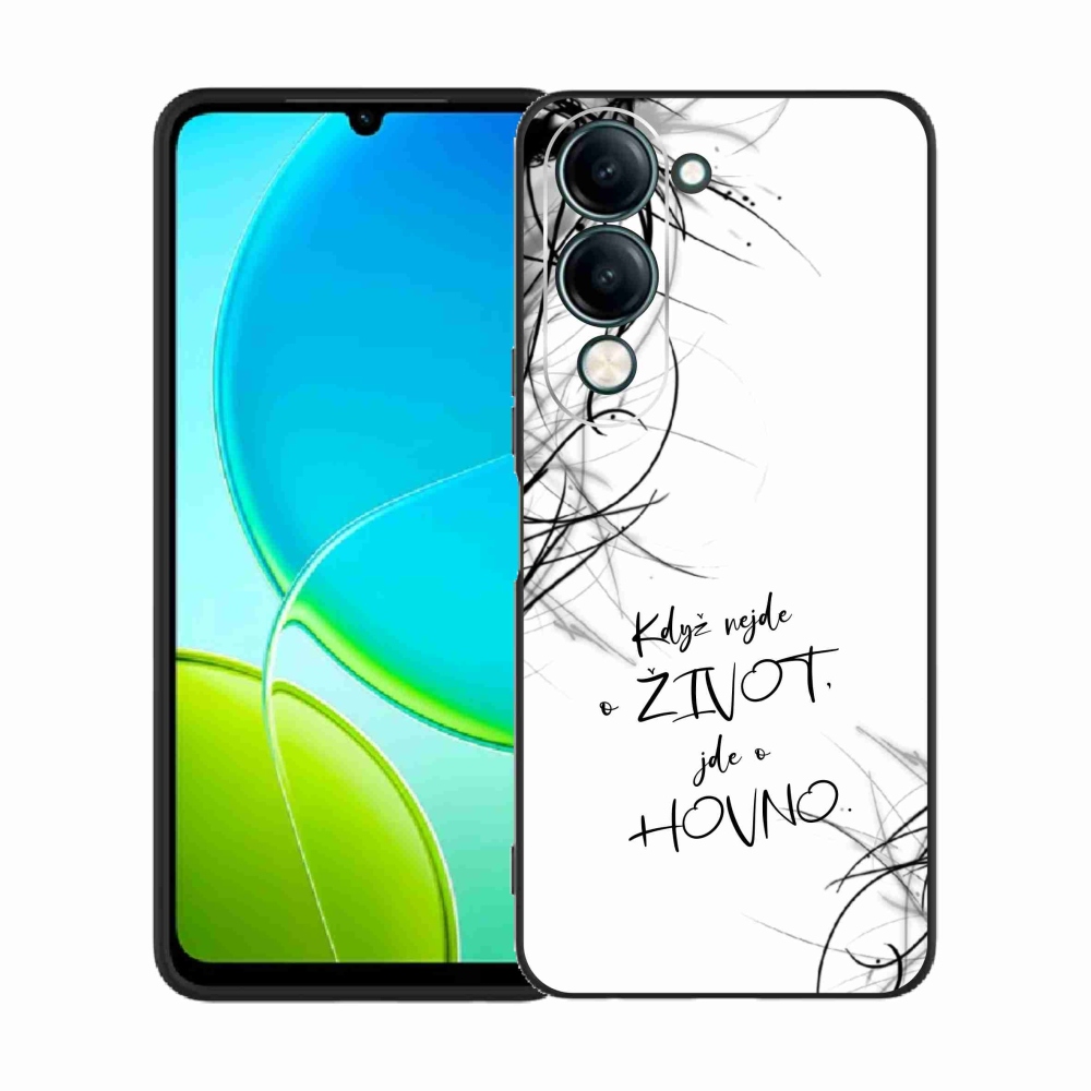 Gél borító mmCase a Vivo Y29s 5G-hez - vicces szöveg 16 fehér háttér